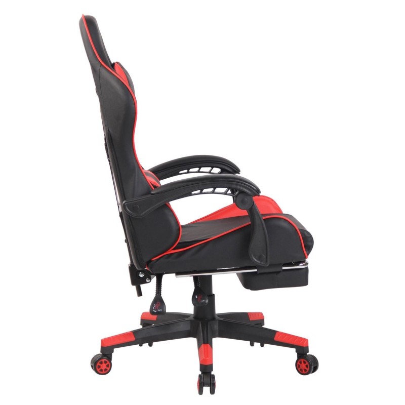 Silla Gaming ATMOS, Con Reposapiés, en Piel color Negro
