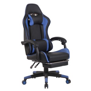Silla Gaming ATMOS, Con Reposapiés, en Piel color Negro