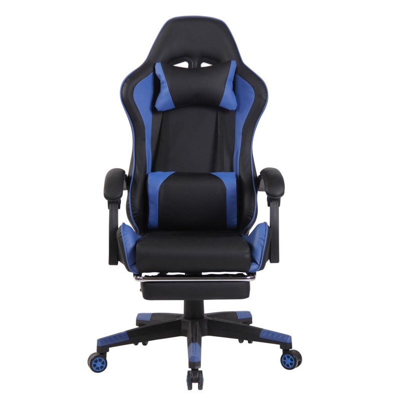 Silla Gaming ATMOS, Con Reposapiés, en Piel color Negro