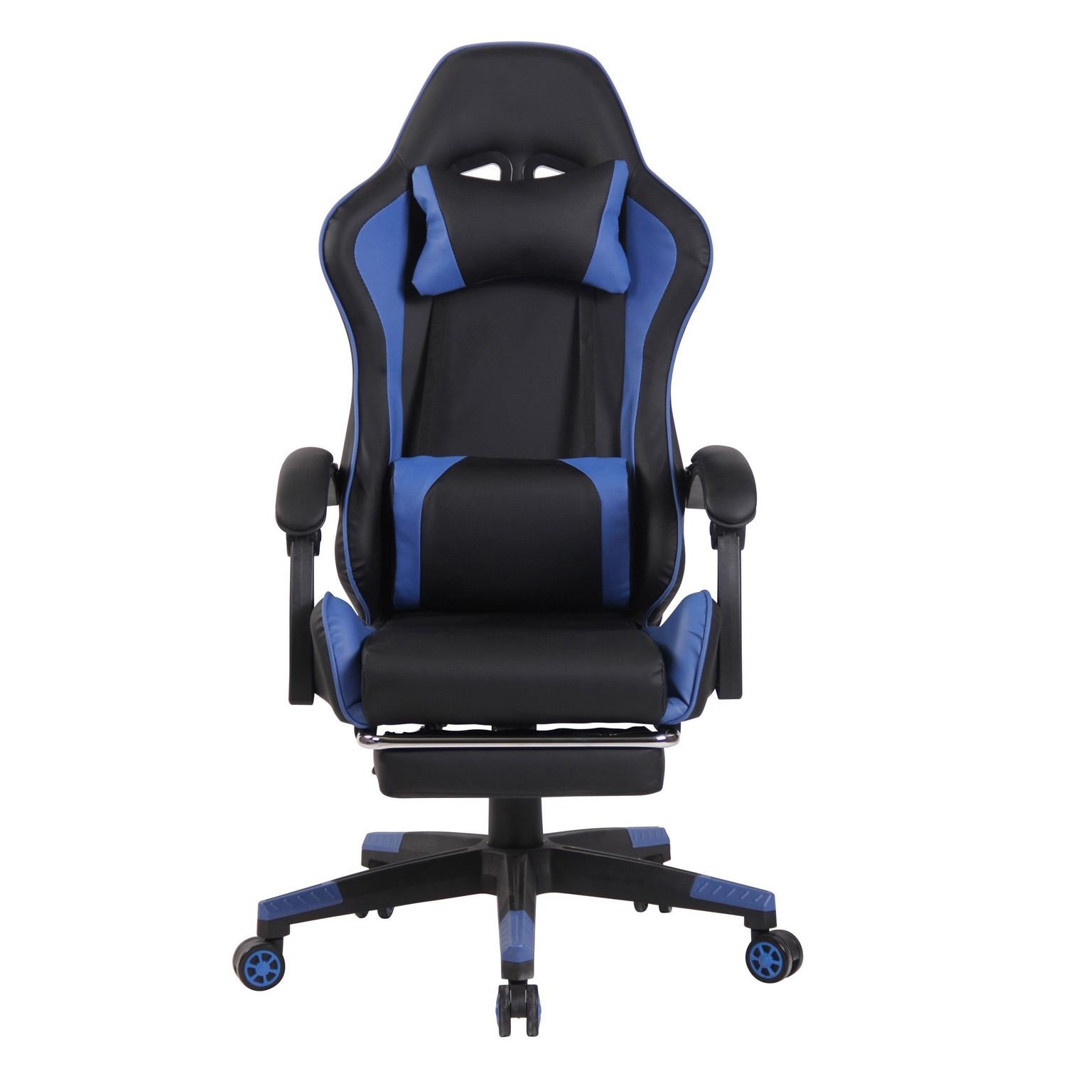 Silla Gaming ATMOS con Reposapiés, Cojines Lumbar y Cervical, en Piel Negra