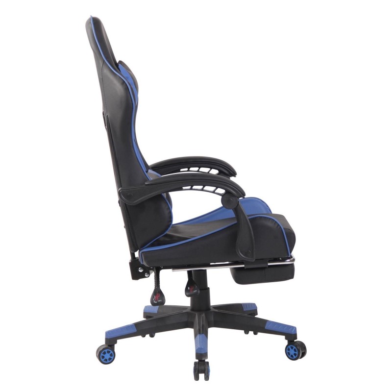 Silla Gaming ATMOS, Con Reposapiés, en Piel color Negro