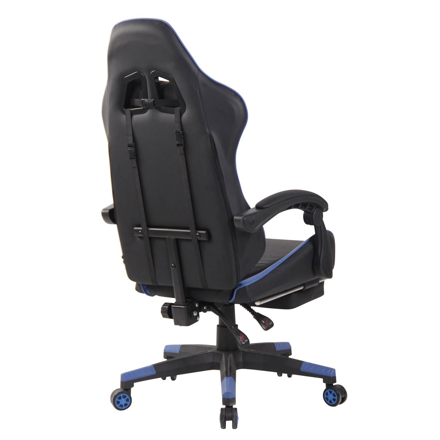 Silla Gaming ATMOS con Reposapiés, Cojines Lumbar y Cervical, en Piel Negra