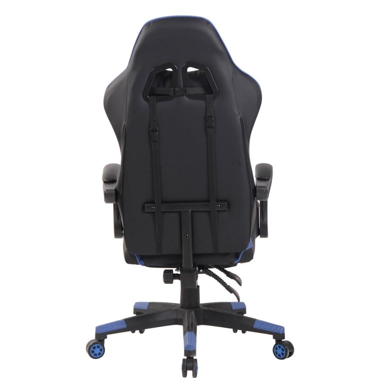 Silla Gaming ATMOS, Con Reposapiés, en Piel color Negro