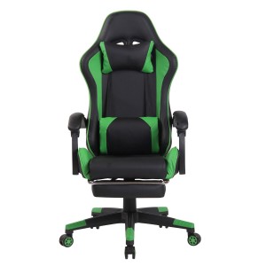 Silla Gaming ATMOS, Con Reposapiés, en Piel color Negro