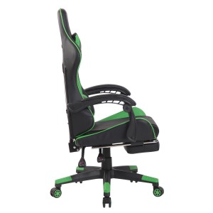 Silla Gaming ATMOS, Con Reposapiés, en Piel color Negro