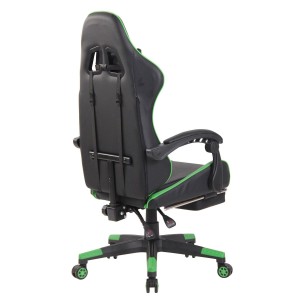 Silla Gaming ATMOS, Con Reposapiés, en Piel color Negro