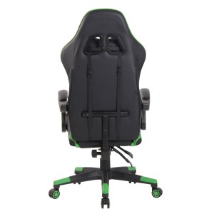 Silla Gaming ATMOS, Con Reposapiés, en Piel color Negro