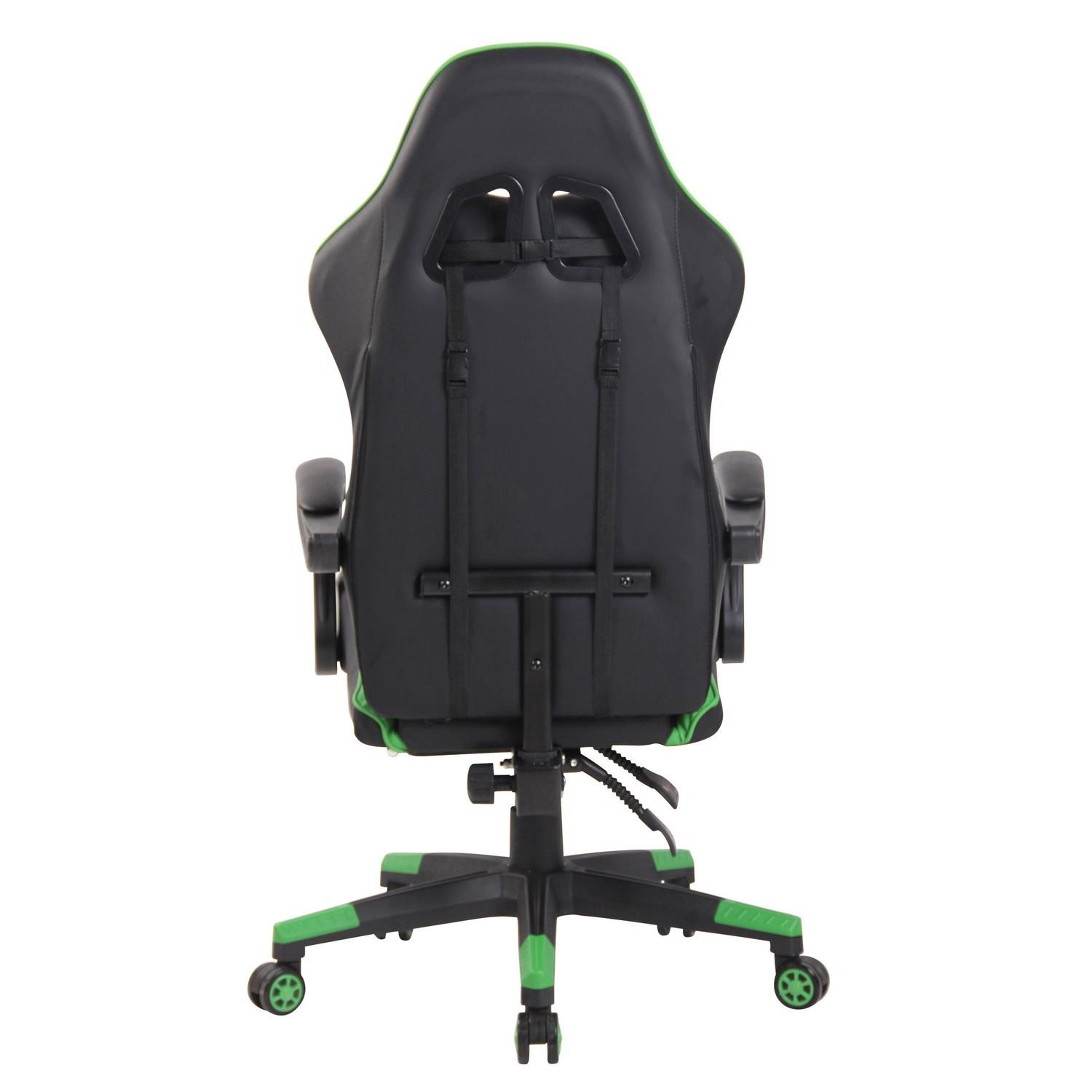 Silla Gaming ATMOS con Reposapiés, Cojines Lumbar y Cervical, en Piel Negra