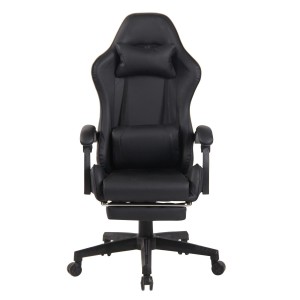 Silla Gaming ATMOS, Con Reposapiés, en Piel color Negro