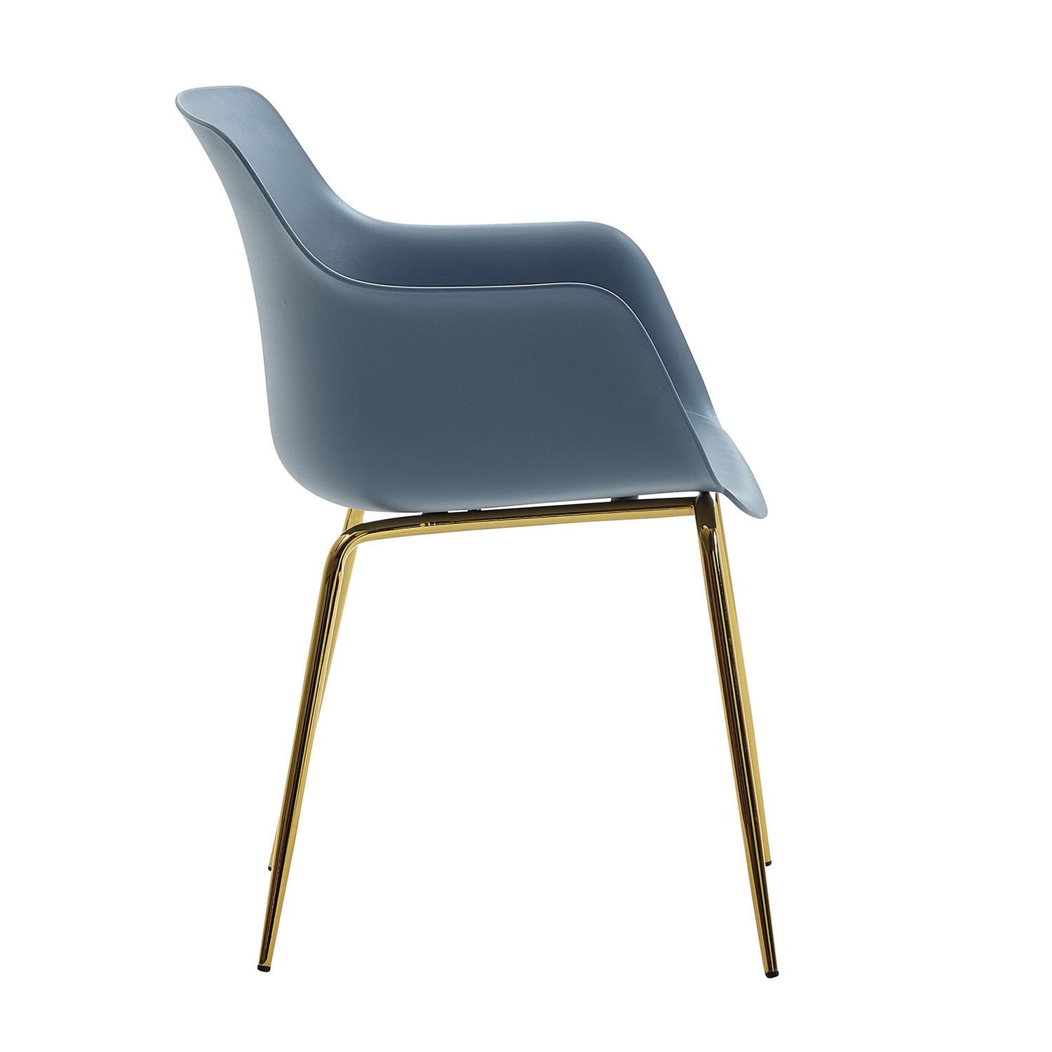 Lote de 2 Sillas de Confidente ATINO, Diseño Moderno, Patas Metálicas Doradas, color Negro