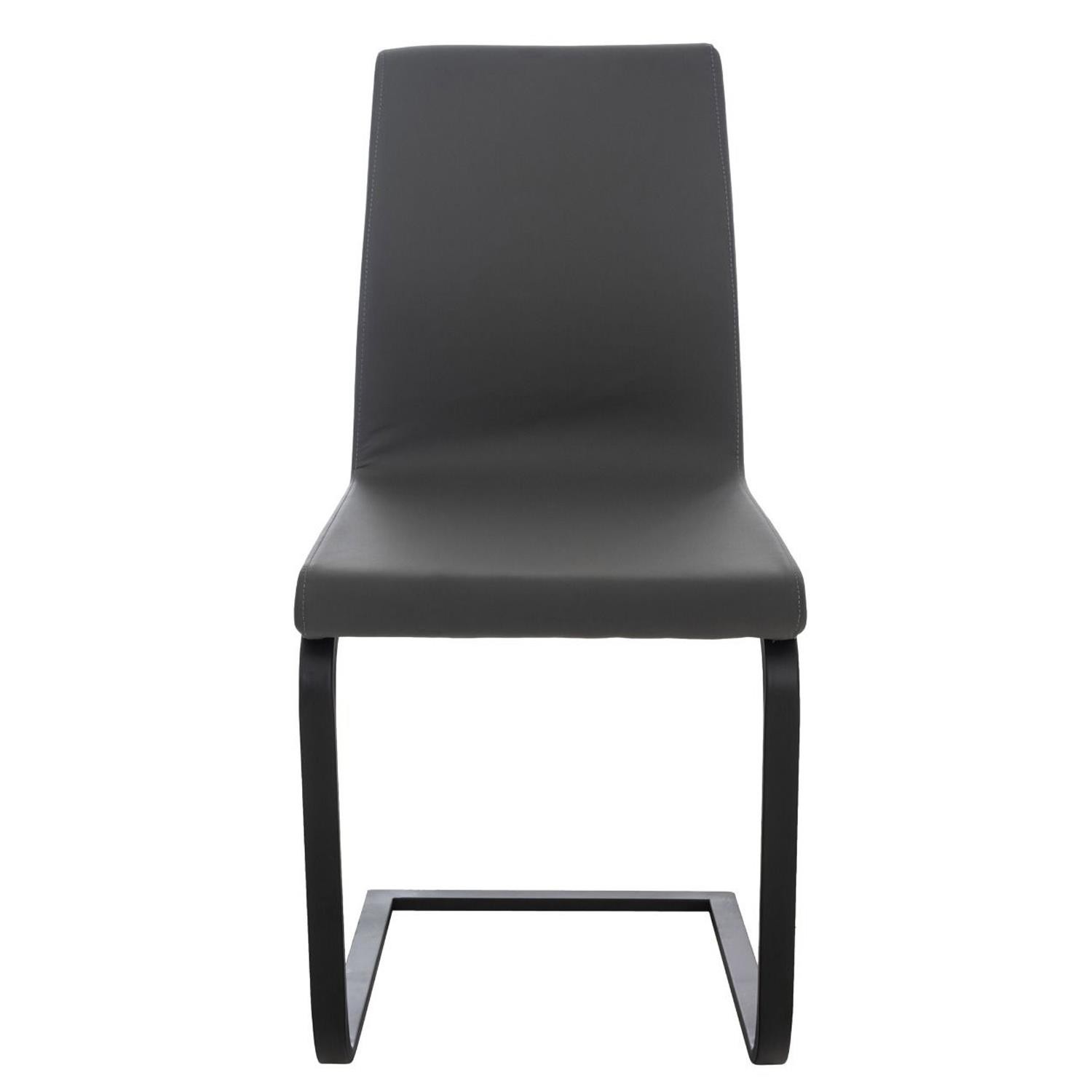 Silla de Confidente ELARA, Gran Acolchado, Tapizada en Piel color Negro