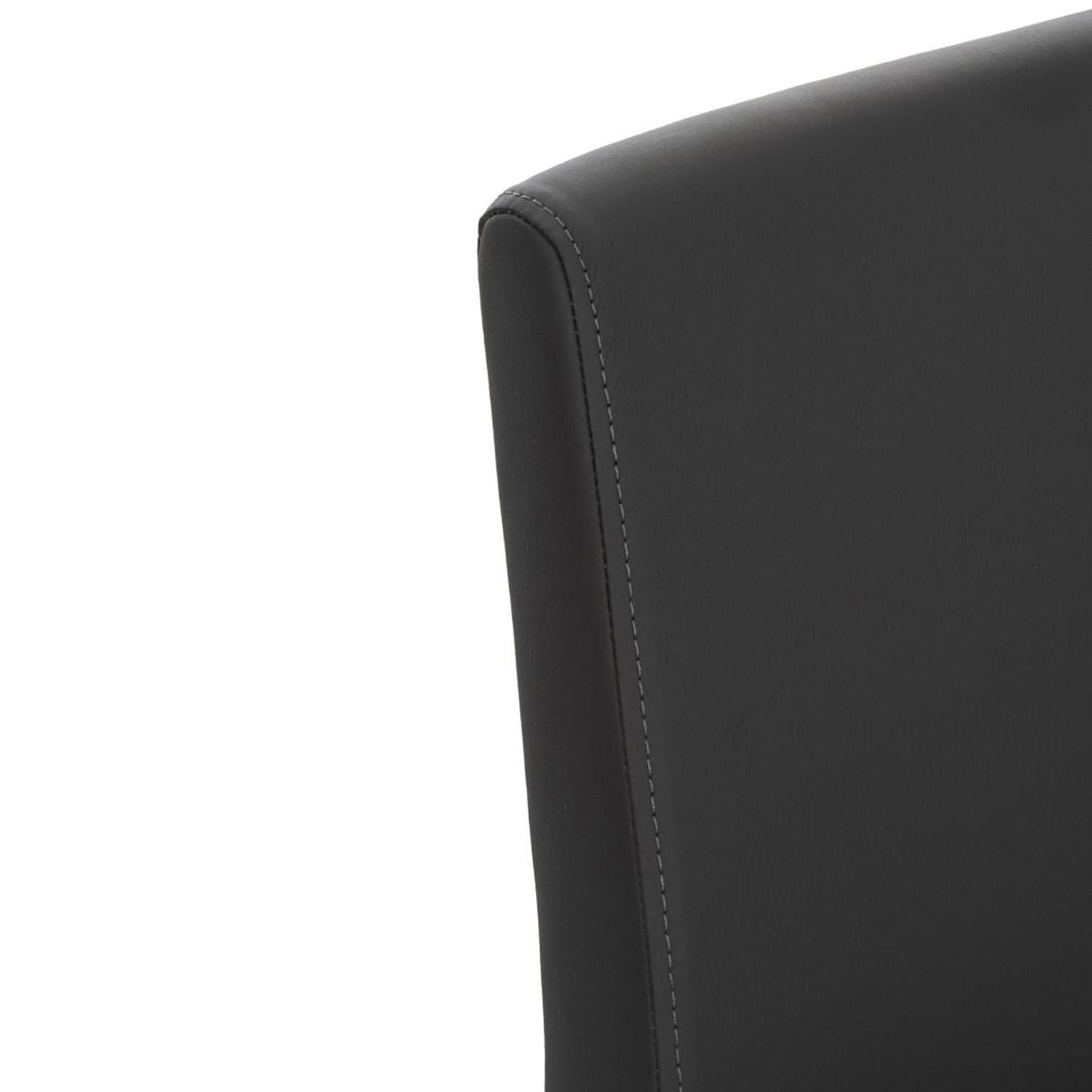Silla de Confidente ELARA, Gran Acolchado, Tapizada en Piel color Negro