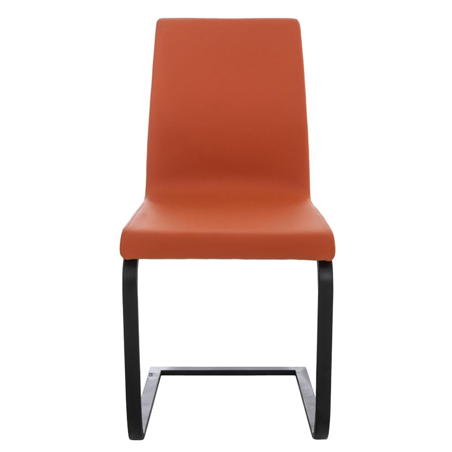 Silla de Confidente ELARA, Gran Acolchado, Tapizada en Piel color Negro