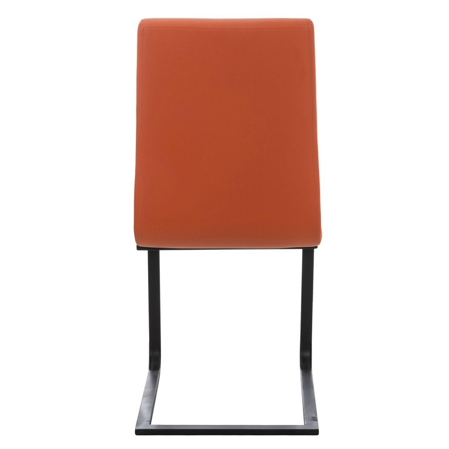 Silla de Confidente ELARA, Gran Acolchado, Tapizada en Piel color Negro