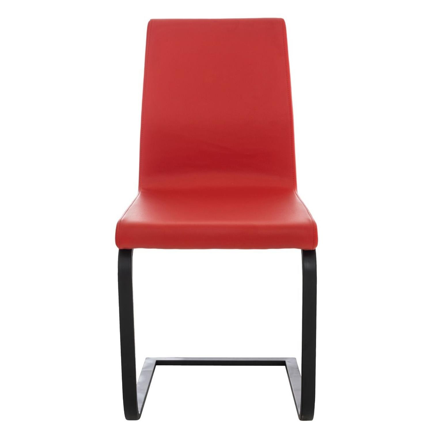 Silla de Confidente ELARA, Gran Acolchado, Tapizada en Piel color Negro