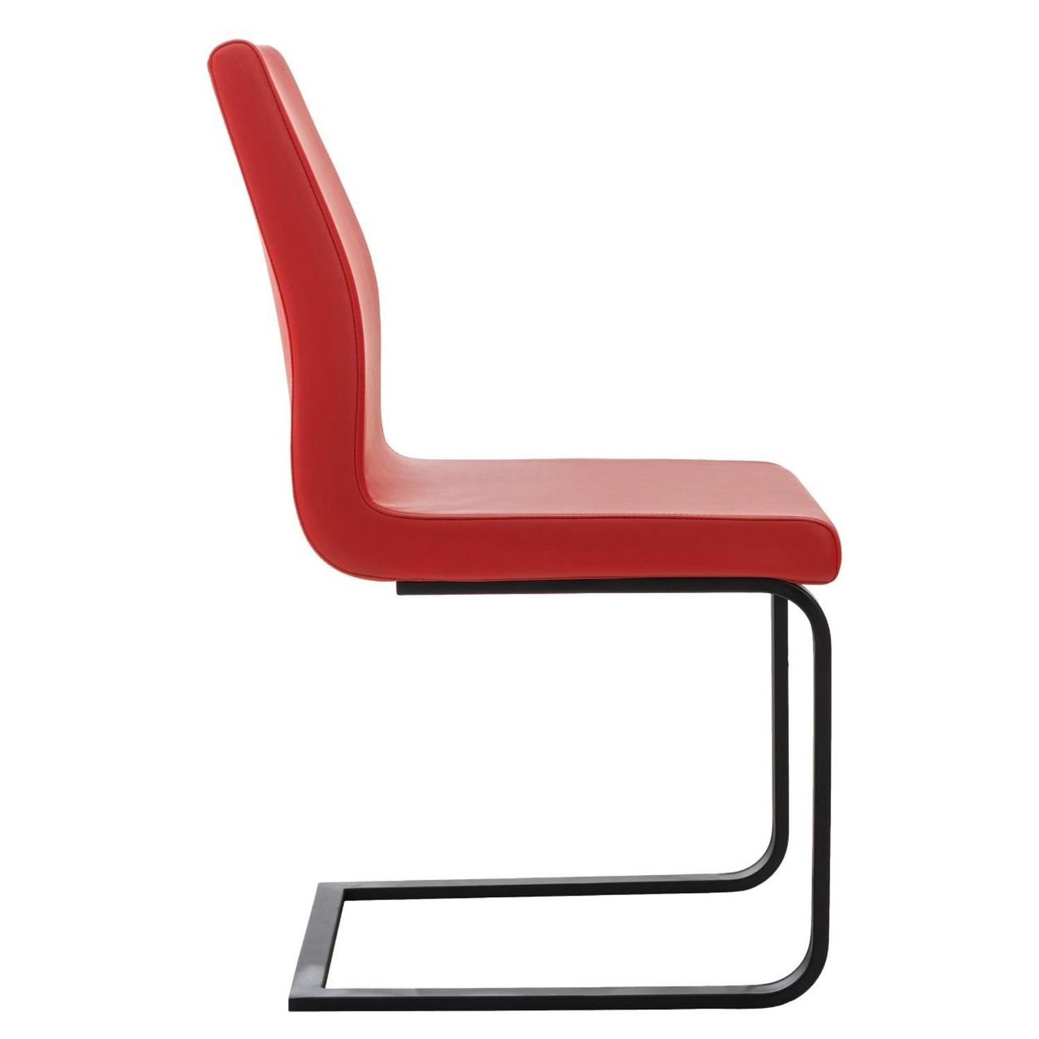 Silla de Confidente ELARA, Gran Acolchado, Tapizada en Piel color Negro