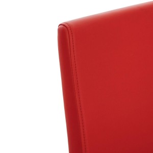 Silla de Confidente ELARA, Estructura en Acero inoxidable, Tapizada en Piel color Negro