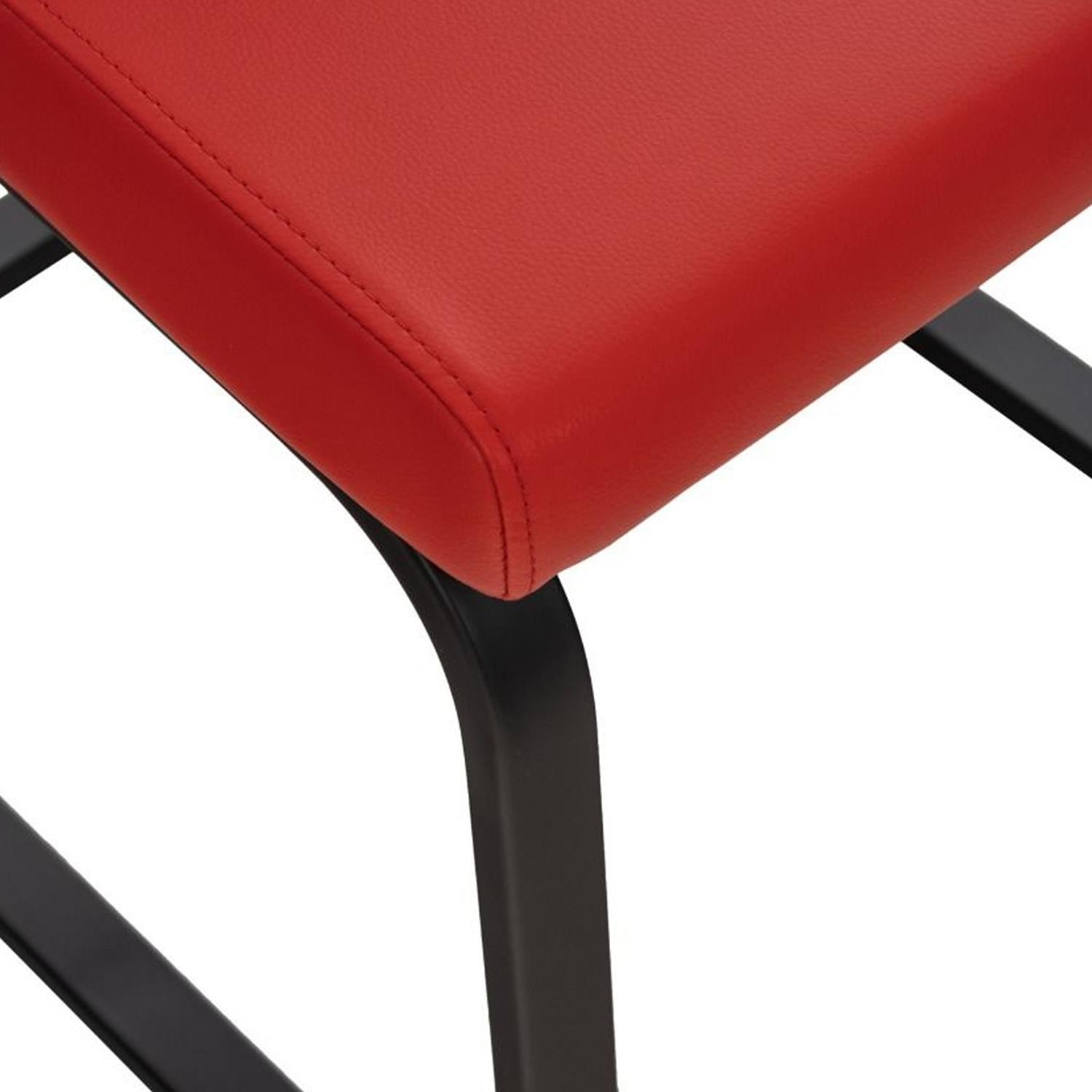 Silla de Confidente ELARA, Gran Acolchado, Tapizada en Piel color Negro