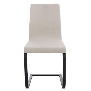 Silla de Confidente ELARA TELA, Estructura en Acero inoxidable, color Blanco 2