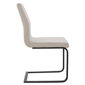 Silla de Confidente ELARA TELA, Estructura en Acero inoxidable, color Blanco