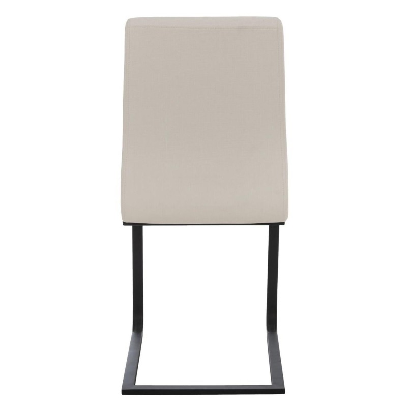 Silla de Confidente ELARA TELA, Estructura en Acero inoxidable, color Blanco