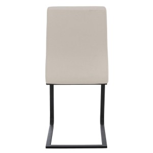 Silla de Confidente ELARA TELA, Estructura en Acero inoxidable, color Blanco