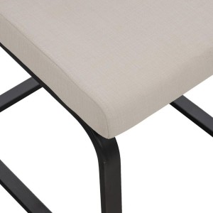Silla de Confidente ELARA TELA, Estructura en Acero inoxidable, color Blanco