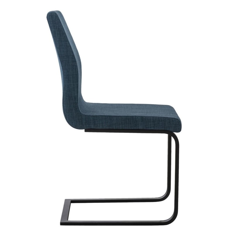 Silla de Confidente ELARA TELA, Estructura en Acero inoxidable, color Blanco