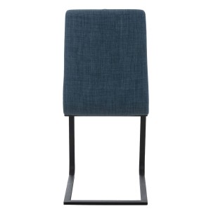 Silla de Confidente ELARA TELA, Estructura en Acero inoxidable, color Blanco