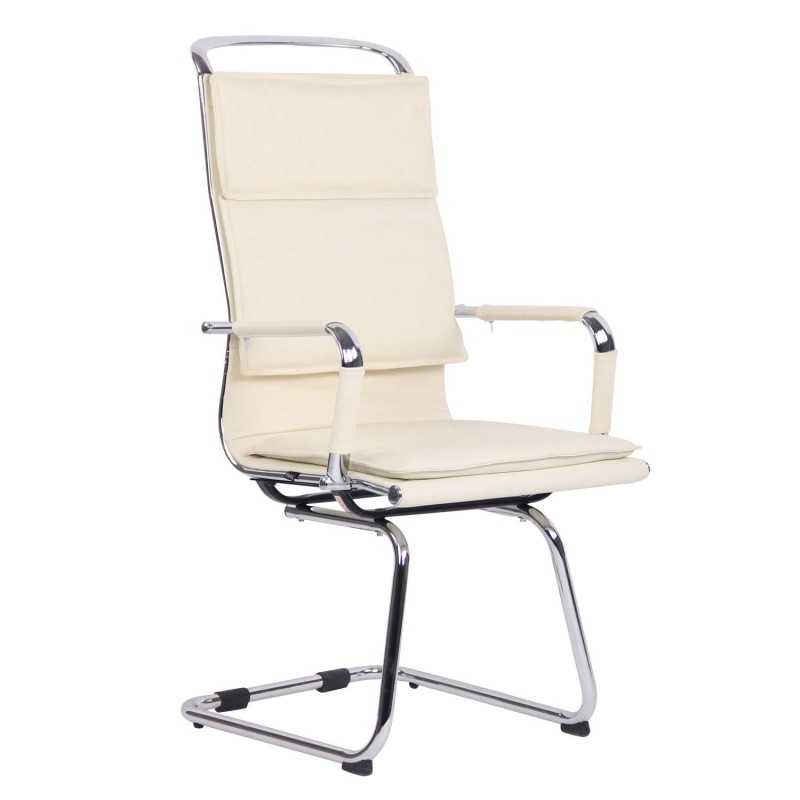 Silla de Confidente QUEBEC V en Piel Natural color Negro