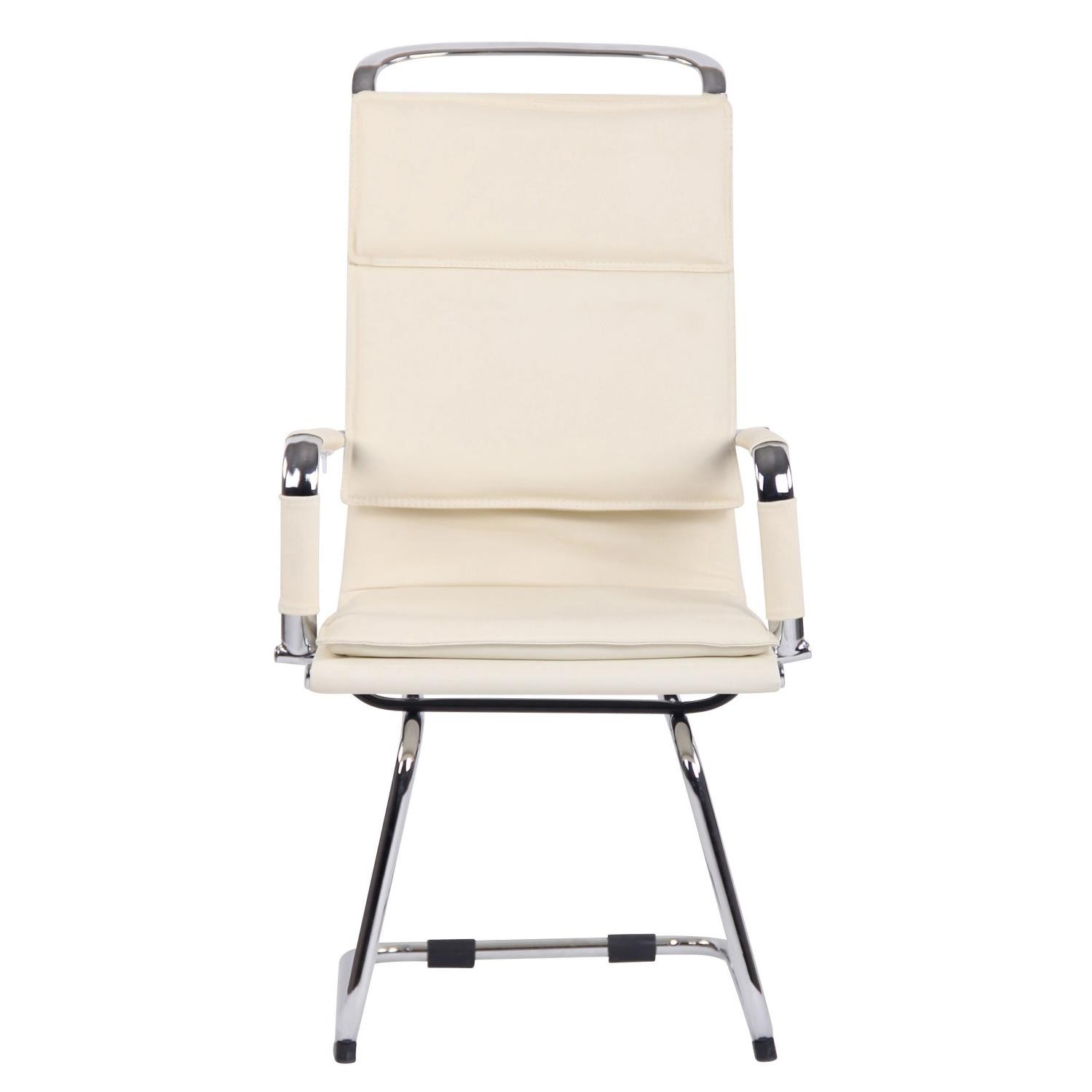 Silla de Confidente QUEBEC V, Doble Acolchado, Estructura Metálica, en Piel Natural color Negro