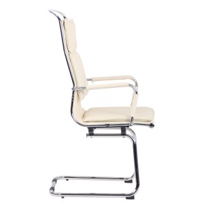 Silla de Confidente QUEBEC V en Piel Natural color Negro