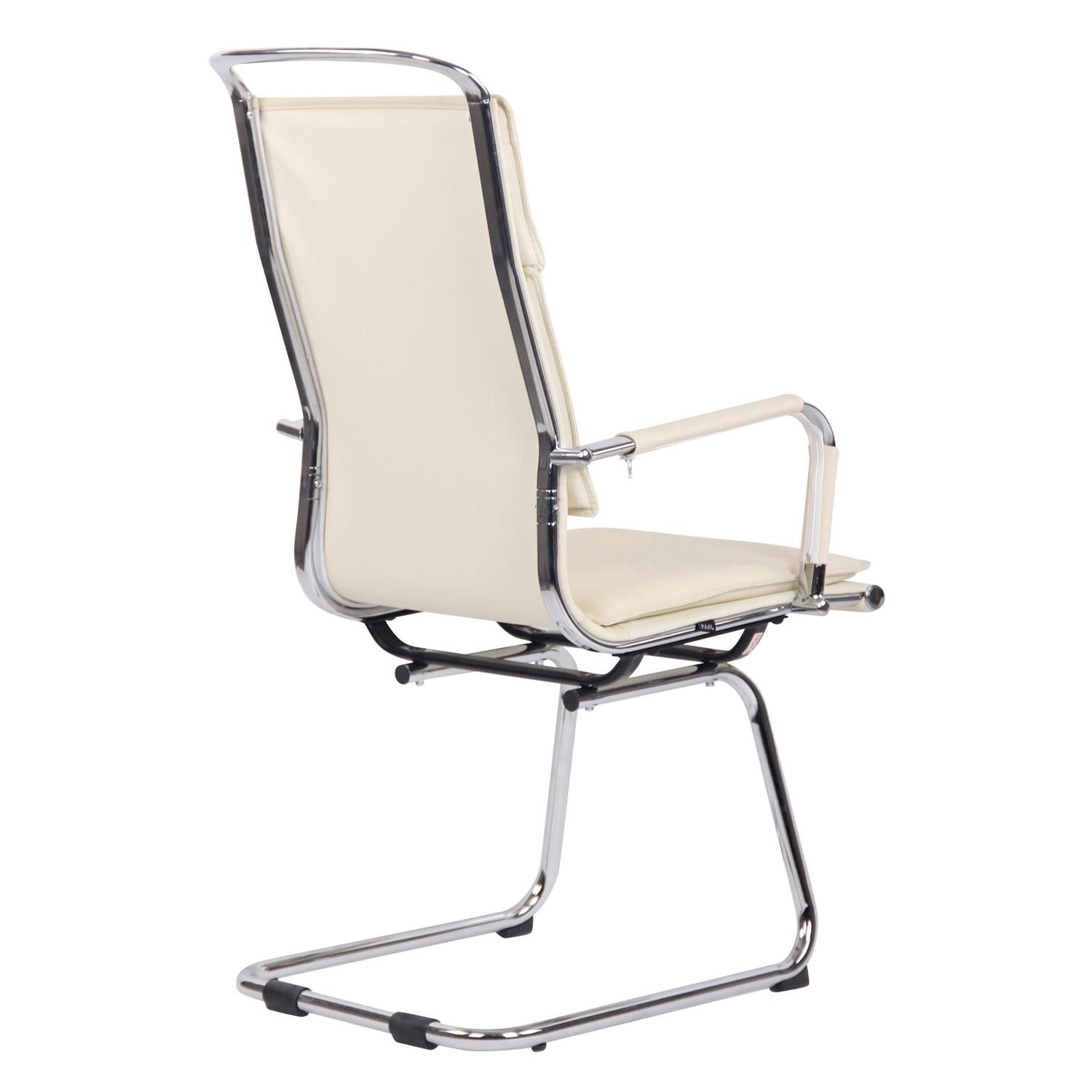 Silla de Confidente QUEBEC V, Doble Acolchado, Estructura Metálica, en Piel Natural color Negro