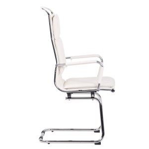 Silla de Confidente QUEBEC V en Piel Natural color Negro