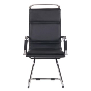 Silla de Confidente QUEBEC V en Piel Natural color Negro 2