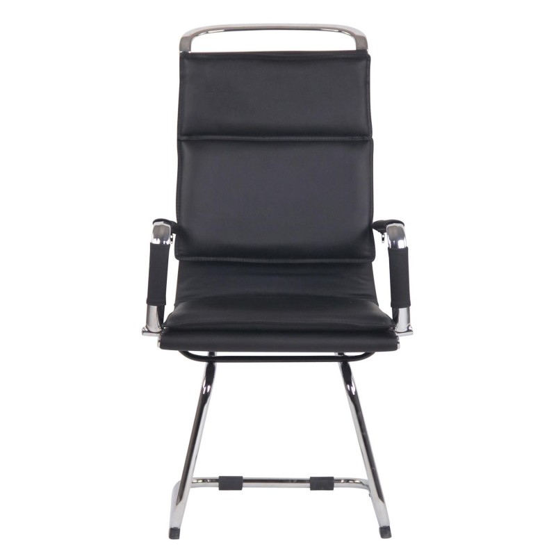 Silla de Confidente QUEBEC V en Piel Natural color Negro