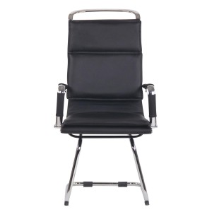 Silla de Confidente QUEBEC V en Piel Natural color Negro