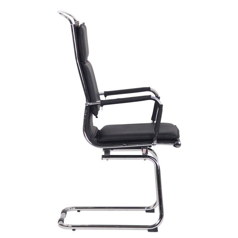 Silla de Confidente QUEBEC V en Piel Natural color Negro