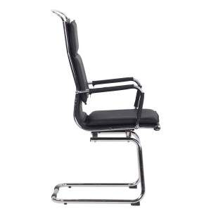 Silla de Confidente QUEBEC V en Piel Natural color Negro