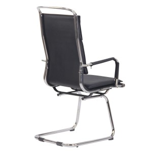 Silla de Confidente QUEBEC V en Piel Natural color Negro