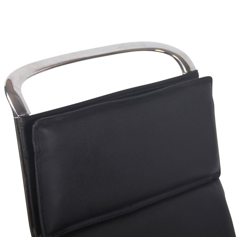 Silla de Confidente QUEBEC V en Piel Natural color Negro