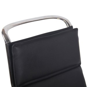 Silla de Confidente QUEBEC V en Piel Natural color Negro