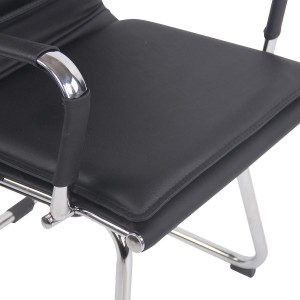 Silla de Confidente QUEBEC V en Piel Natural color Negro