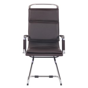 Silla de Confidente QUEBEC V en Piel Natural color Negro
