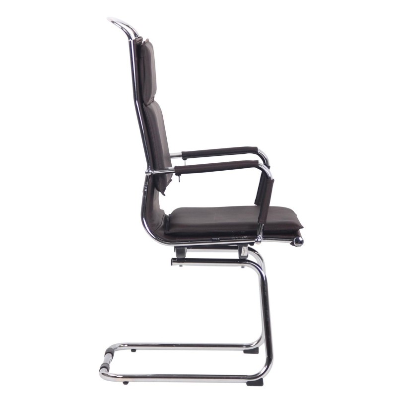Silla de Confidente QUEBEC V en Piel Natural color Negro
