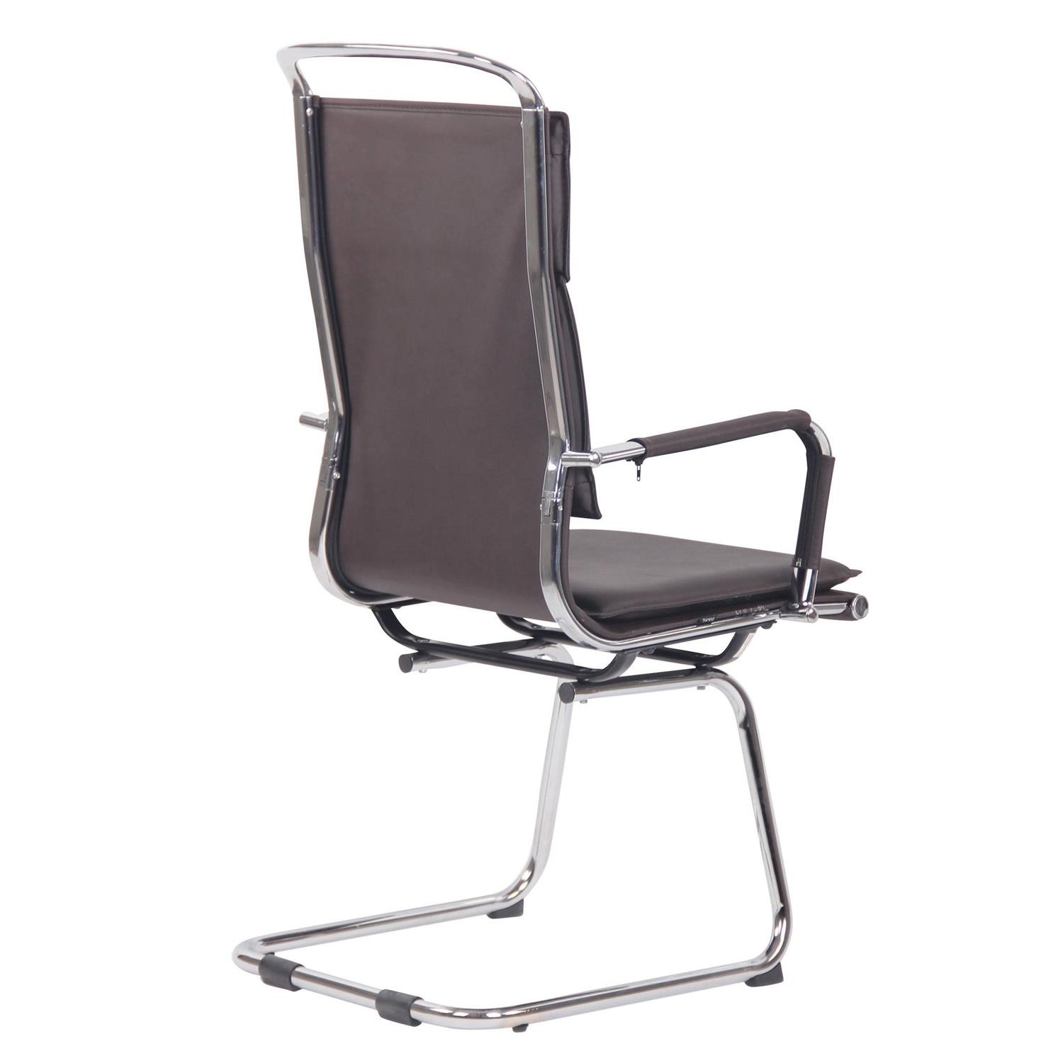 Silla de Confidente QUEBEC V, Doble Acolchado, Estructura Metálica, en Piel Natural color Negro