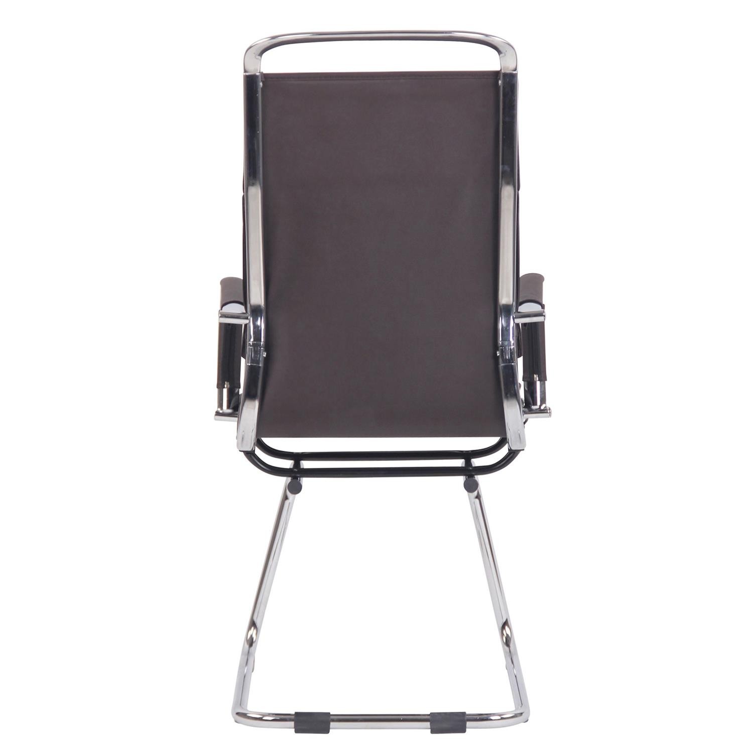 Silla de Confidente QUEBEC V, Doble Acolchado, Estructura Metálica, en Piel Natural color Negro