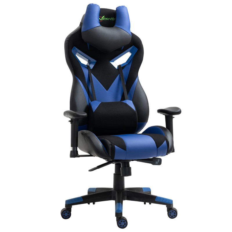 Silla Gaming URUS, en Tela y Piel, Negra y Azul