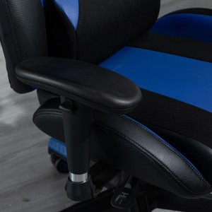 Silla Gaming URUS, en Tela y Piel, Negra y Azul