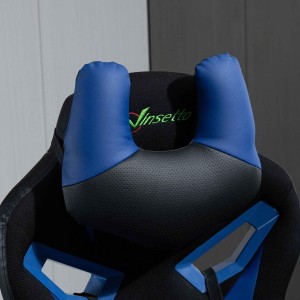 Silla Gaming URUS, en Tela y Piel, Negra y Azul